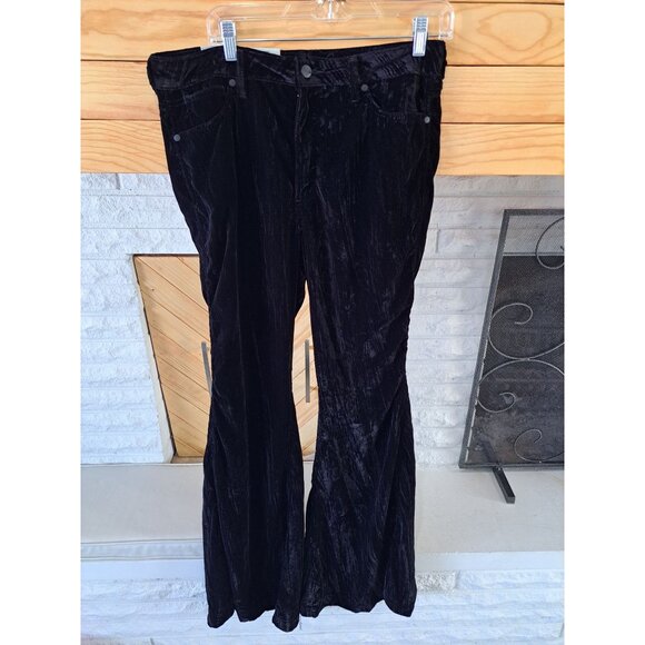 NEW Wrangler Retro Women's Velvet Black Hi Rise Flare Pants 31X36 New Tags XL - Picture 6 of 11